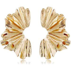 ✨ Geometric Irregular Gold Waterdrop Earrings | 925 Sterling Silver Pins